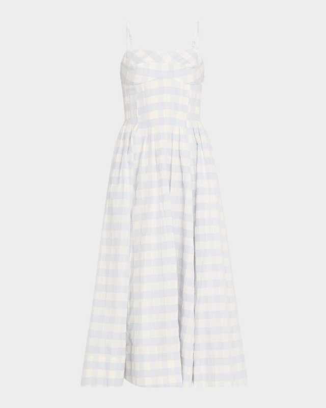 Kittiya Check A-Line Midi Dress